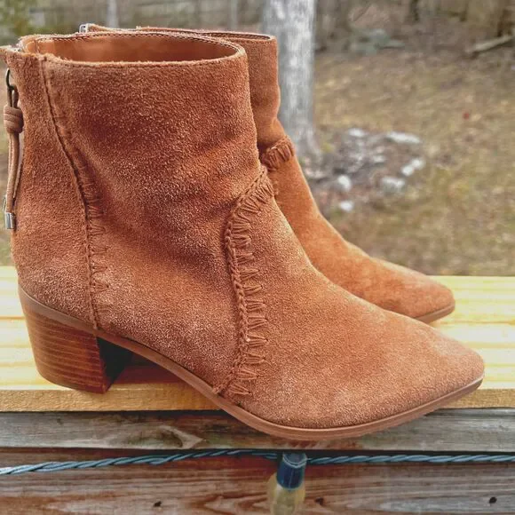 Sanctuary Refine Women's Tan Suede Leather Western Ankle Boots US Size 8.5 - Picture 1 of 16